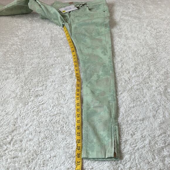 Yerse Junky mint green floral print low rise skinny jeans, NWT small or T1 - Picture 6 of 9